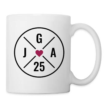 JGA 2025 - Junggesellenabschied 2025 - JGA 25 Herz - Tasse - Weiß - Rechts