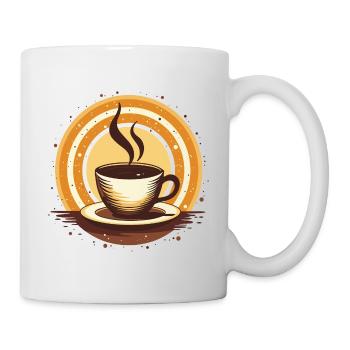 Kaffee vintage Kaffeetasse Morgenkaffee - Tasse - Weiß - Rechts