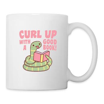 Süße Schlange Curl Up Mit Einem Guten Buch - Tasse - Weiß - Rechts
