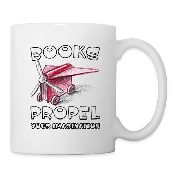 Books Propel Your Imagination Sketchy Airplane - Mug - white - Right