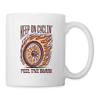 Keep on Cyclin – Fiery Bike Design - Mug - white - Right
