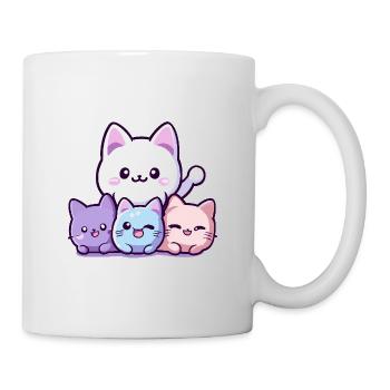 Un dessin de chats mignons et adorable - Mug blanc - blanc - Droite