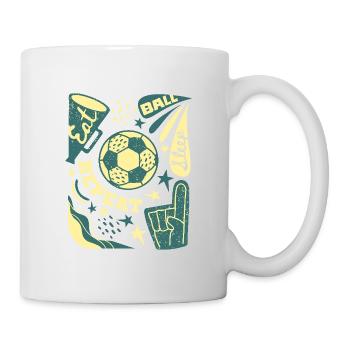 Manger, dormir, ballonner, répéter – Football Vintage Look - Mug blanc - blanc - Droite