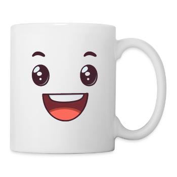 funny happy face, happy eyes, smile - Mug - white - Right