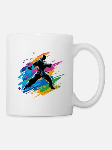 Judo, Karaté, Taekwondo coloré - Mug blanc - blanc