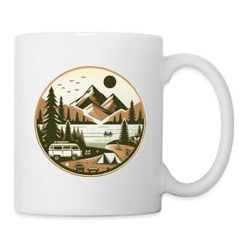 Natur & Abenteuer – Idyllisches Camping-Motiv - Tasse - Weiß - Rechts