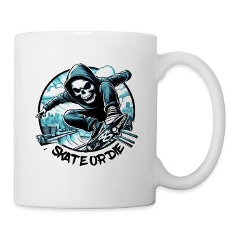 Skate or die Sk8 Skull graffiti Tag - raffstaff ® - Tasse - Weiß - Rechts