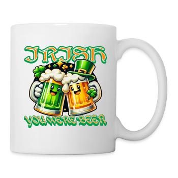 Funny beer mugs with Irish charm and clover leaf - Mug - white - Right