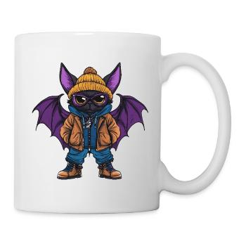 Chauve-souris drôle d’hiver - Mug blanc - blanc - Droite