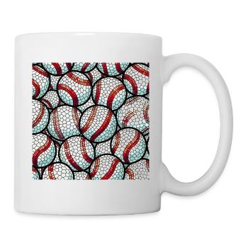 Mosaïque de baseball - Mug blanc - blanc - Droite