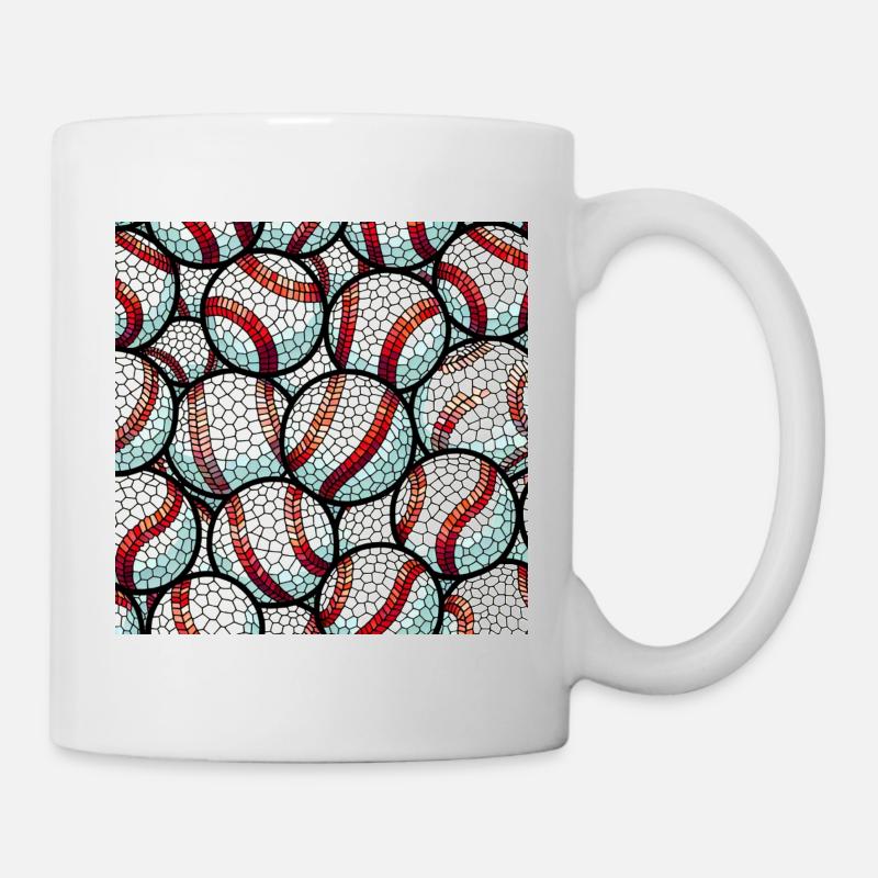 Mosaïque de baseball - Mug blanc - blanc