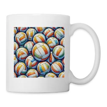 Mosaïque de volley-ball - Mug blanc - blanc - Droite