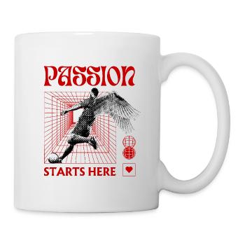 Passion Starts Here – Football in Retro-Futurism - Mug - white - Right