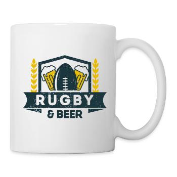 Rugby & Beer – Perfekte Kombination für Fans - Tasse - Weiß - Rechts