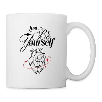 Soyez simplement vous-même – Cœur et lettrage - Mug blanc - blanc - Droite
