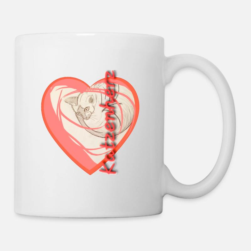 Katzenherz - Tasse - Weiß