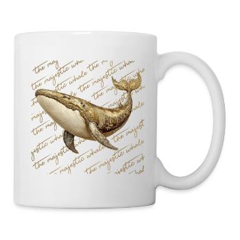 Baleine dorée - Mug blanc - blanc - Droite