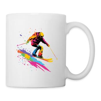Colorful Skiing Ski Winter Sports - Mug - white - Right
