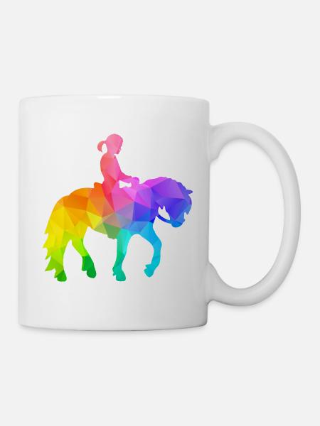 Ponyreiten Mädchen - Tasse - Weiß
