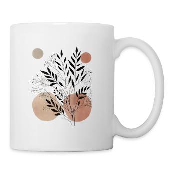 Botanisches T-Shirt – Minimalistisches Design - Tasse - Weiß - Rechts