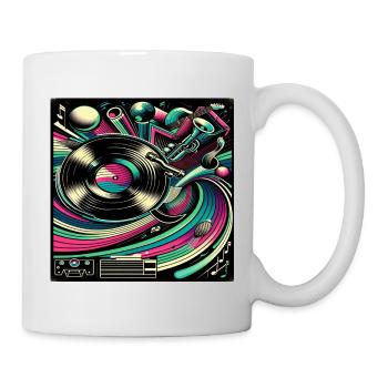 Musique rétro : Vinyle et instruments Design - Mug blanc - blanc - Droite