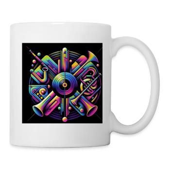 Neon Jazz Symphonie – Musik in Bewegung - Tasse - Weiß - Rechts