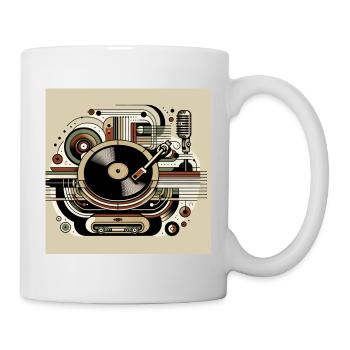 Retro turntables – music in vintage style - Mug - white - Right