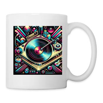 Neon Retro Turntable Art - Mug - white - Right