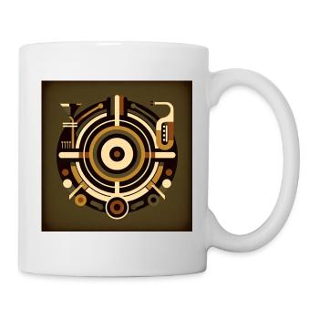 Abstract music design with retro elements - Mug - white - Right
