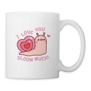 Cute Snail With Heart Shaped Shell I Love You Slow - Mug - white - Right