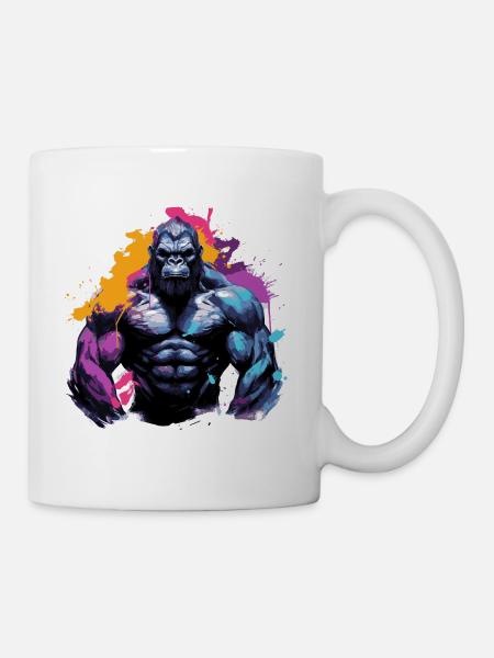 Gorilla Bodybuilding Beast - Tasse - Weiß