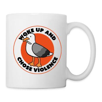 Gangster-Möwe – Street Art Vibes - Tasse - Weiß - Rechts