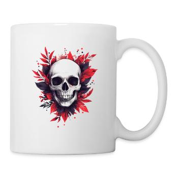 Decorative Skull, Skull, Flowers, Party - Mug - white - Right