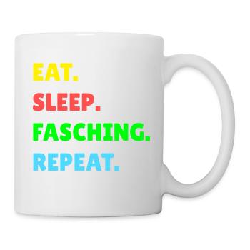 Helau Fasching Kostüm Verkleidung - Tasse - Weiß - Rechts
