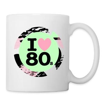 I ♥ Années 80 – Ambiance rétro néon - Mug blanc - blanc - Droite
