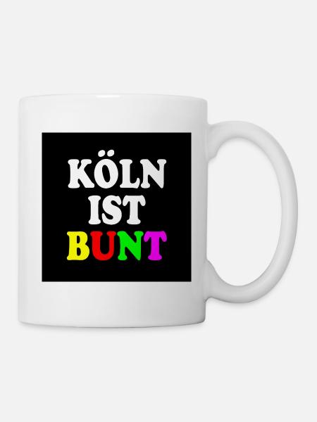 Köln ist bunt - Tasse - Weiß