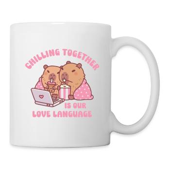 Mignons Capybaras Se Détendent Ensemble Langage Amour - Mug blanc - blanc - Droite