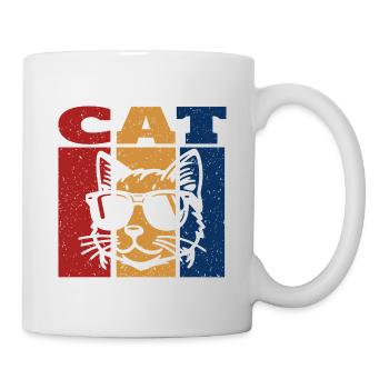 The Cool Cat Wearing Sunglasses Retro Design - Mug - white - Right