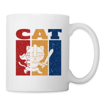 Knight Cat Retro Design - Mug - white - Right