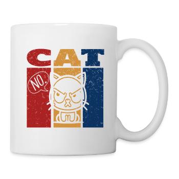 Angry Cat Saying No Retro Design - Mug - white - Right