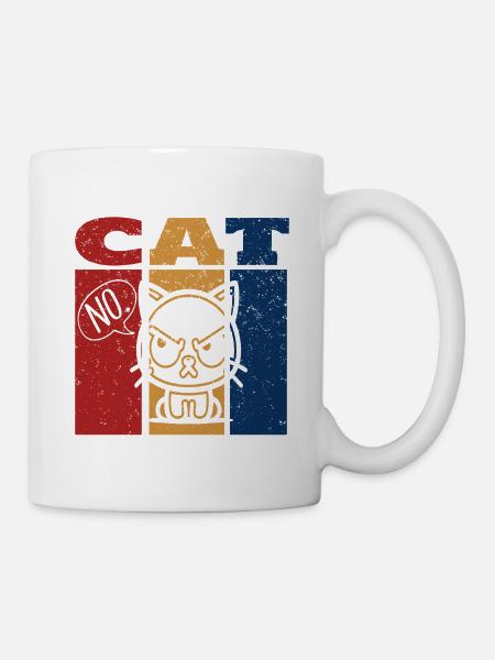 Wütende Katze, die kein Retro-Design sagt - Tasse - Weiß