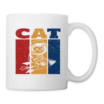 Chat astronaute design rétro - Mug blanc - blanc - Droite