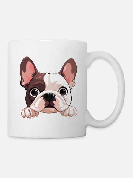 bulldogge welpen - Tasse - Weiß