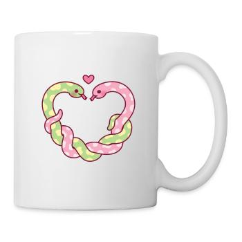 Serpents mignons formant un cœur drôle - Mug blanc - blanc - Droite