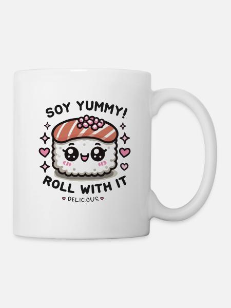 Sushi vibes Roll with it! - Mug - white