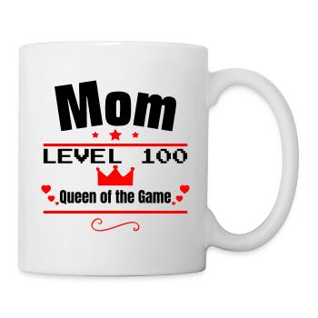 Mom Level 100: Queen of the Game, Mother's Day Gift - Mug - white - Right