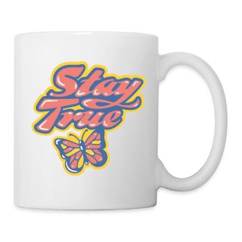 Stay True – Colorful retro design - Mug - white - Right