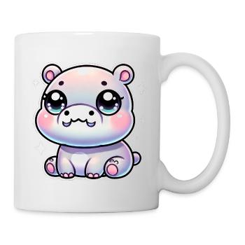Super Cute Kawaii Baby Hippo - Tasse - Weiß - Rechts