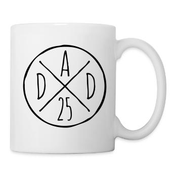 Dad 25 Vater Baby Papa 2025 - Tasse - Weiß - Rechts