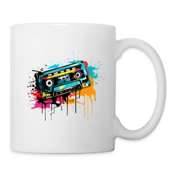 Cassette colorée des années 80 Rétro Vintage Musique des années 90 - Mug blanc - blanc - Droite